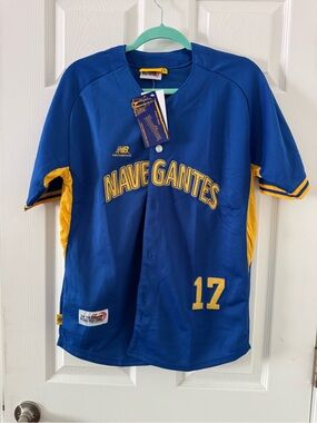 New Balance Blue and Yellow NAVEGANTES Baseball Jersey